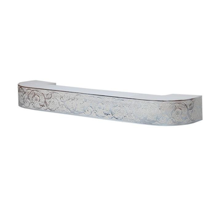 Потолочный карниз двухрядный «Вензель», 340 см, цвет серебро слоновая кость