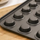 Форма для выпечки «Жаклин. Круг», 35×26 см, 24 ячейки, антипригарное покрытие, цвет чёрный - Фото 4