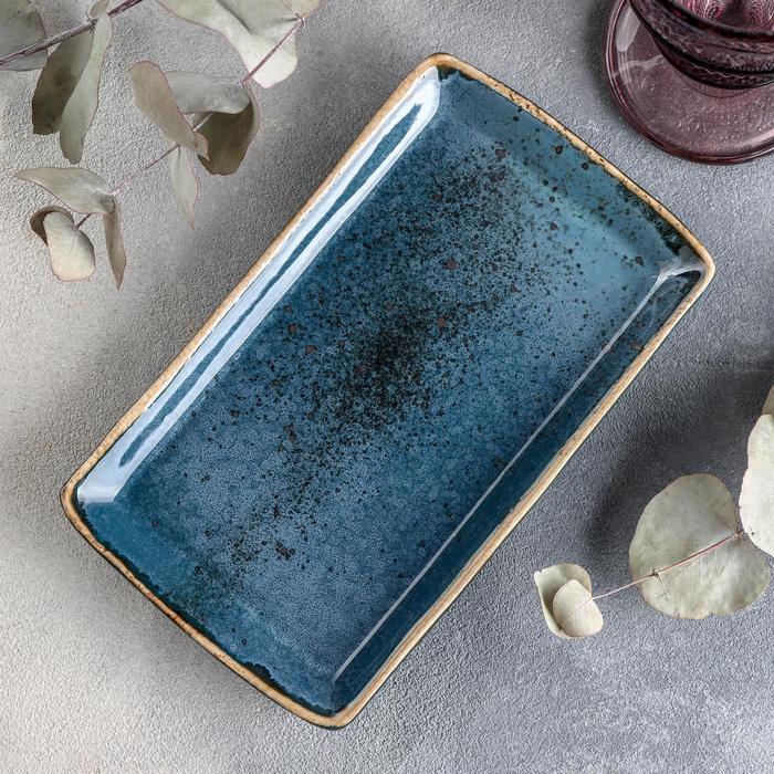 Блюдо фарфоровое Blu reattivo, 12×20,5 см - Фото 1