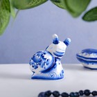 Сувенир гжель «Улитка», бело-синий,керамика, - Фото 3