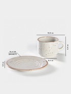 Чайная пара Хорекс Punto bianca, 2 предмета: чашка 210 мл, блюдце d=15.4 см, фарфор, белая - Фото 2