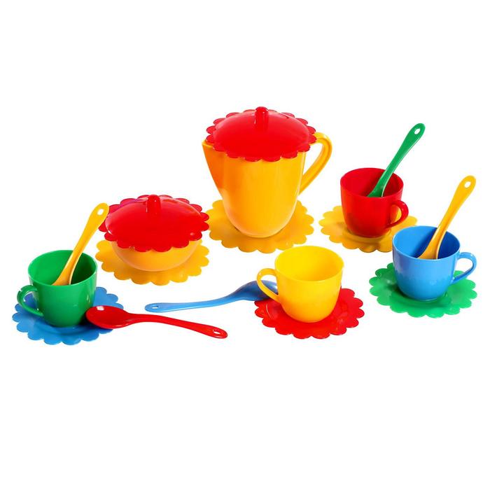Большой набор детской посуды «Ромашка» на 4 персоны, МИКС - Фото 1