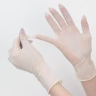 Перчатки хозяйственные латексные неопудренные, размер S, 100 шт/уп, цена за 1 шт, цвет белый - Фото 3