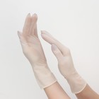 Перчатки хозяйственные латексные неопудренные, размер S, 100 шт/уп, цена за 1 шт, цвет белый - Фото 4