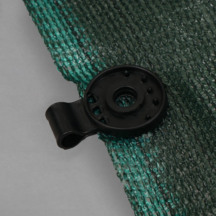 Сетка затеняющая, 5 × 3 м, плотность 80 г/м², тёмно-зелёная, в наборе 15 клипс - фото 1908663680
