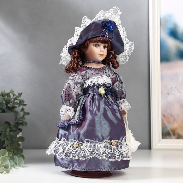 Кукла коллекционная керамика "Маленькая мисс в платье цвета голография" 30 см 49287