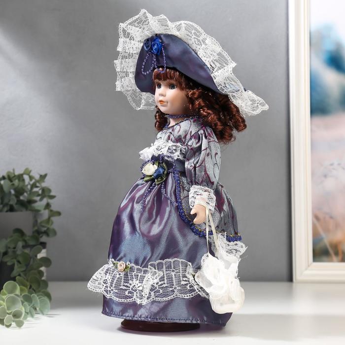 Кукла коллекционная керамика "Маленькая мисс в платье цвета голография" 30 см 49287