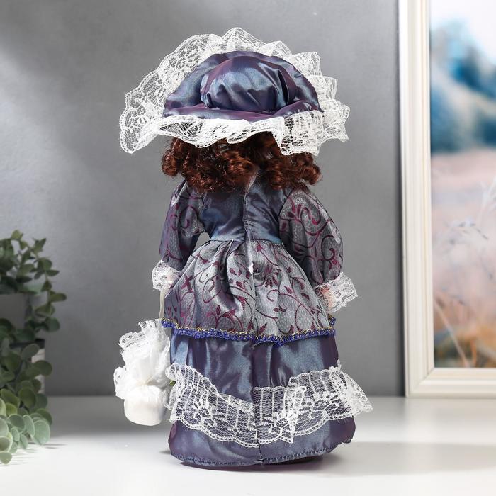 Кукла коллекционная керамика "Маленькая мисс в платье цвета голография" 30 см 49287