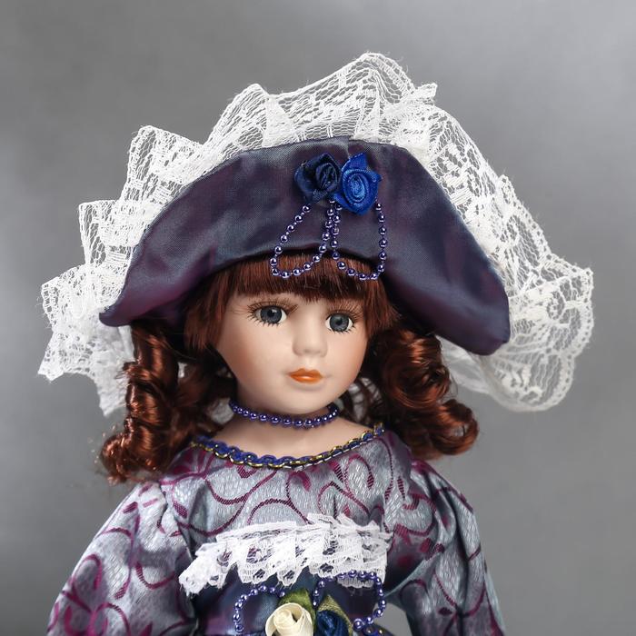 Кукла коллекционная керамика "Маленькая мисс в платье цвета голография" 30 см 49287