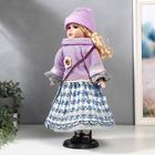 Кукла коллекционная «Блондинка с кудрями, сиреневый свитер и шапочка», 40 см 5483250