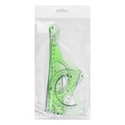 Набор чертёжный Calligrata, 4 предмета (линейка 20 см, 2 треугольника 30°/60°, 45°/45°, транспортир), МИКС - Фото 2
