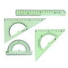 Набор чертёжный Calligrata, 4 предмета (линейка 20 см, 2 треугольника 30°/60°, 45°/45°, транспортир), МИКС - Фото 6