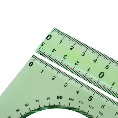 Набор чертёжный Calligrata, 4 предмета (линейка 20 см, 2 треугольника 30°/60°, 45°/45°, транспортир), МИКС