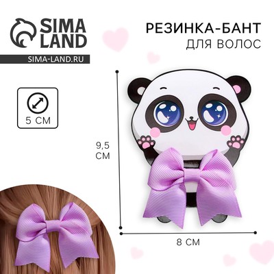 Резинка для волос с бантом «Панда» 9,5 х 8 см