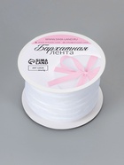 Лента бархатная, 6 мм, 18±1 м, белая №01 - Фото 4