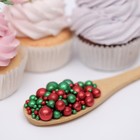 Новогодняя посыпка кондитерская с мягким центром «Блеск»: зеленый, красный, 50 г - Фото 2