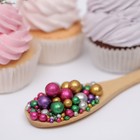 Посыпка кондитерская с мягким центром «Блеск»: зеленый золотой серебряный фиолетовый фуксия, 50 г - Фото 2