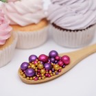 Посыпка кондитерская с глиттером «Блеск»: золотой, фиолетовый, фуксия, 50 г - Фото 2