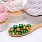 Посыпка кондитерская с глиттером «Блеск»: зеленый, золото, 50 г - Фото 2