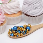 Новогодняя посыпка кондитерская в цветной глазури "Блеск": золотой,синий, 50 г - Фото 2