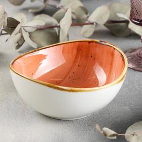 Салатник керамический «Сапфир», 14×13×4,5 см, цвет оранжевый