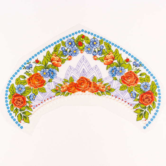 Термотрансфер «Павлопосадский», красно-синие цветы, набор 10 шт. - фото 1907204852