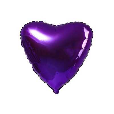 Шар фольгированный 19", сердце, цвет пурпурный