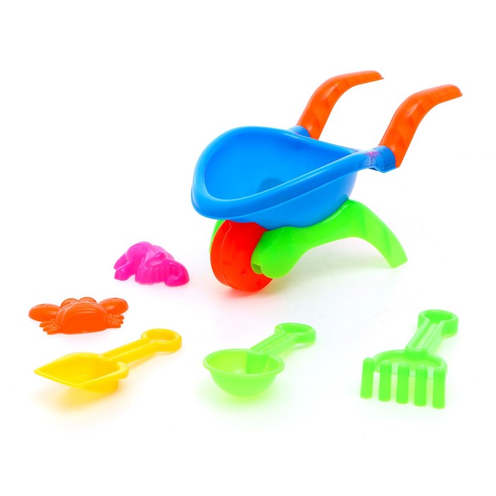 Песочный набор «Мини-тачка», 6 предметов, цвета МИКС - Фото 1