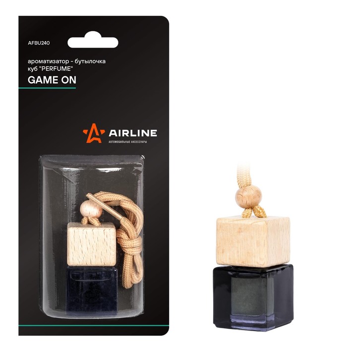 Ароматизатор подвесной в бутылочке AIRLINE куб Perfume, GAME ON AFBU240