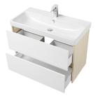 Тумба под раковину AQUATON Сканди 90 белая, дуб верона 1A251901SDB20 - Фото 3