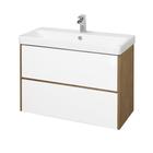 Тумба под раковину AQUATON Сканди 90 белая, дуб рустикальный 1A251901SDZ90 - Фото 1