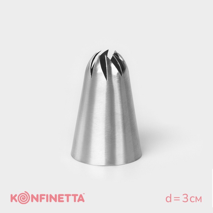 Насадка кондитерская KONFINETTA «Закрытая роза», d=3 см, выход 0.9 см, нержавеющая сталь