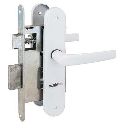 Замок врезной с ручками «Птимаш» ЗВ9-4.08, ЗВ9 классика, белый