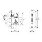 Замок врезной без ручек «Птимаш» ЗВ4-3 (ЗВ4), корпус, 55 мм - Фото 2