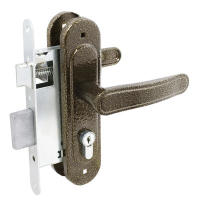 Замок врезной с ручками «Птимаш» ЗВ4-3.03, м/о 55, цвет бронза