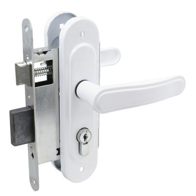 Замок врезной с ручками «Птимаш» ЗВ4-3.03, м/о 55, белый