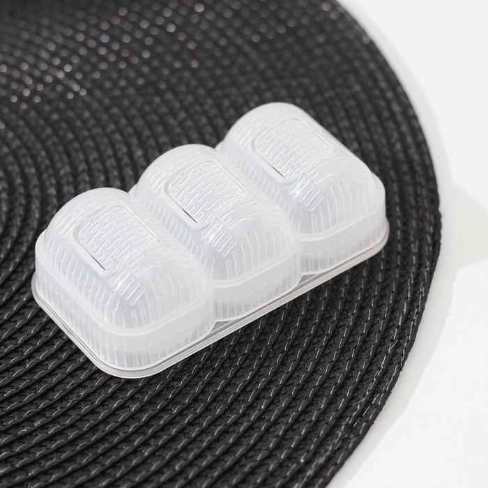 Форма для суши «Унаги», 10.5×6.5×3.5 см, 3 ячейки, пластик - Фото 1