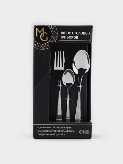 Столовые приборы Magistro, 24 предмета, нержавеющая сталь, серебристый