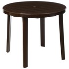 Стол круглый, 90×90×75 см, коричневый - Фото 5