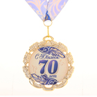 Медаль с лентой "70 лет. Синяя", D = 70 мм - фото 24421931