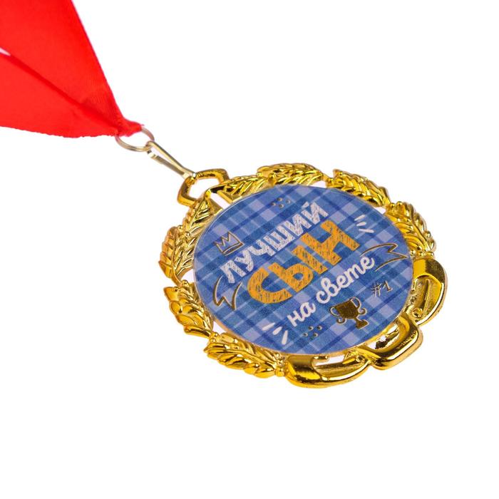 Медаль с лентой "Самый лучший сын", D = 70 мм - фото 1883654508