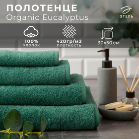 Полотенце махровое "Этель" Organic Eucalyptus 30х50 см, 100% хл, 420гр/м2 5572881