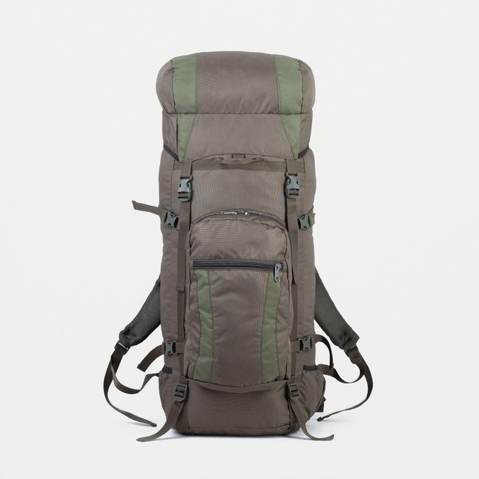Рюкзак туристический, Taif, 70 л, отдел на шнурке, наружный карман, 2 боковые сетки, цвет оливковый - Фото 1