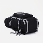 Рюкзак туристический, Taif, 80 л, отдел на шнурке, наружный карман, 2 боковые сетки, цвет чёрный/серый - Фото 3