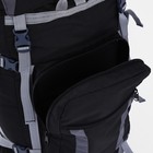 Рюкзак туристический, 80 л, отдел на шнурке, наружный карман, 2 боковые сетки, цвет чёрный/серый - фото 6394653