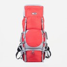 Рюкзак туристический, Taif, 80 л, отдел на стяжке, 2 наружных кармана, 2 боковых кармана, цвет серый/красный - фото 9202529