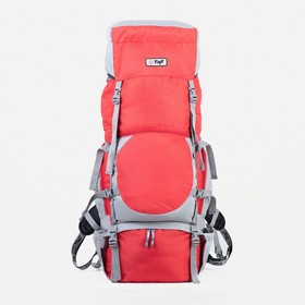 Рюкзак туристический, Taif, 80 л, отдел на стяжке, 2 наружных кармана, 2 боковых кармана, цвет серый/красный