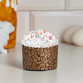 Форма для кулича бумажная Деко-про «Флора», 6?4.5 см, коричневая (комплект 20 шт)