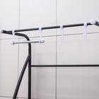Стеллаж над унитазом со штангой для сушки, 47×25×175 см, цвет чёрный - Фото 4