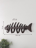 Настенные крючки декоративные «Рыбий скелет», чугун, 11×32.5×2.5 см - Фото 2